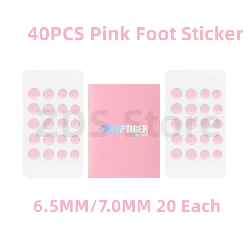 Novo 40 pçs esports tigre gelo rosa laranja v2 pé adesivo diy pequenos pontos almofada de pé arco borda esports 6.5mm 7mm