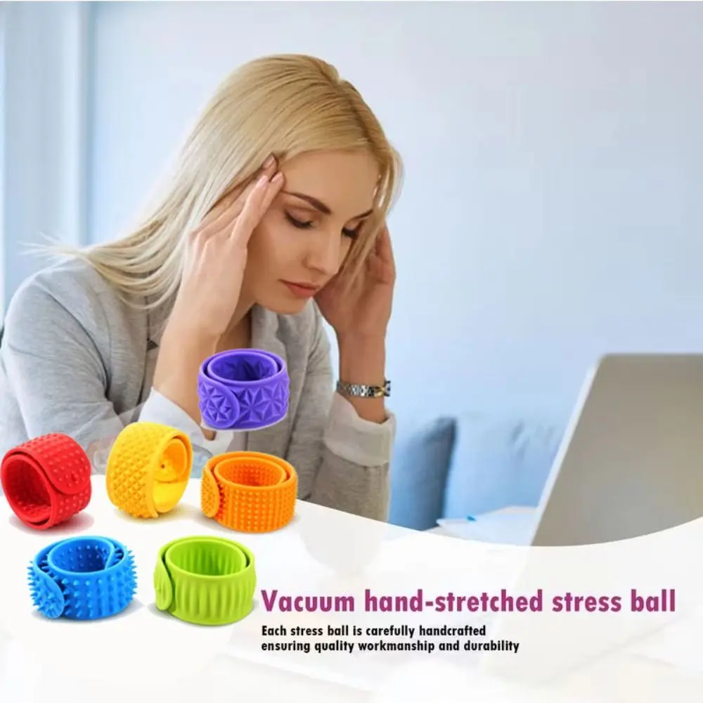 6 pièces mains Clap cercle Silicone Slap Bracelets portable conception Surface sensorielle texturée Bracelets Patted Bracelets colorés