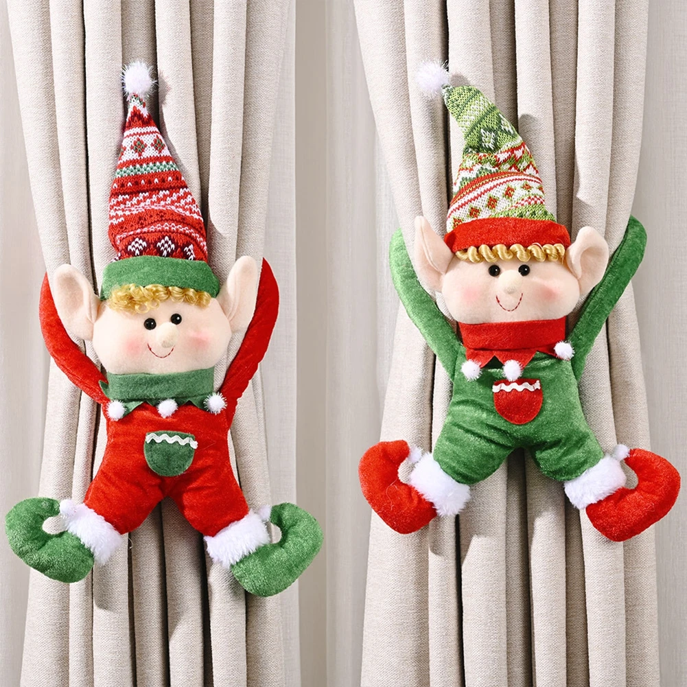 ตกแต่งคริสต์มาส Plush Elf ตุ๊กตาผ้าม่านหัวเข็มขัดชายและหญิง Elves ของเล่น Xmas Tree แขวนเครื่องประดับ Navidad ใหม่ปี2023