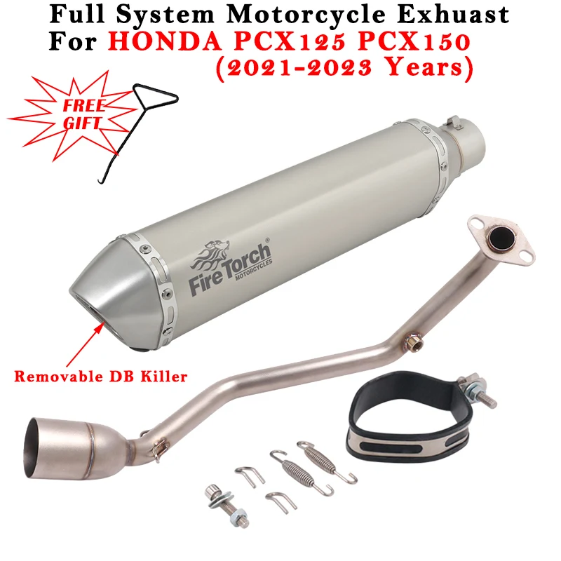 Motorcycle Exhaust Full System Modified Muffler With Front Link Pipe DB Killer For HONDA PCX125 PCX150 PCX 125 150 20212022 2023