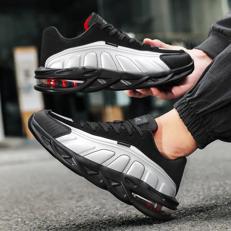 Men's Outdoor Air Cushion Sports Running Shoes, NonSlip WearResistant Running Sneakers, Trendy Versatile Casual Sports Shoes