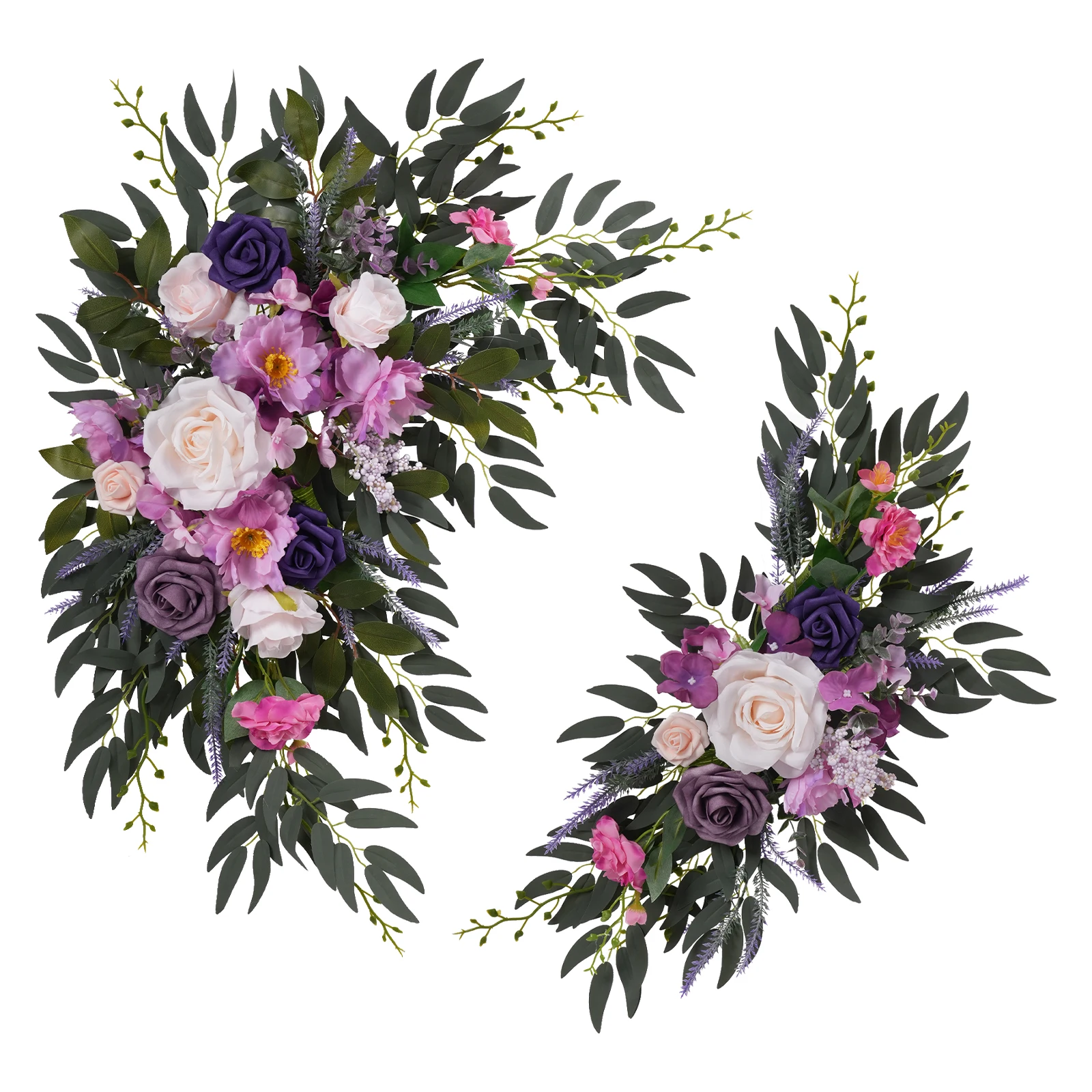 2 Pieces Artificial Wedding Arch Flowers Kit Artificial Flowers Floral for Wedding Arch Decoration