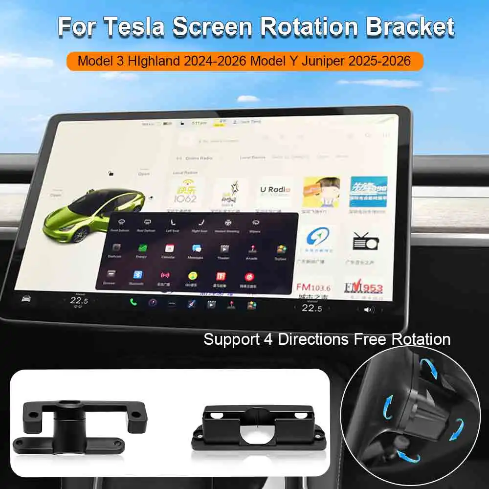 Swivel Mount Rotating Bracket Kit For Tesla Model 3 HIghland Y Juniper Tilt Screen Rotating Bracket Kit Display Monitor Rotate