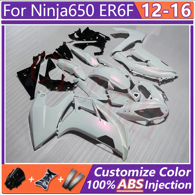 Chameleon Motorcycle Fairings Set for Ninja650 ER6F ER-6F 2012-2016 Full Body Fairing Kit Ninja 650 12-16 White Pink Shell Cover