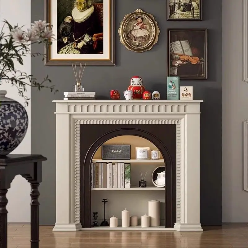 Bedroom Solid Wood American Retro Bedside Cabinet Master Bedroom Fireplace White Cabinet Locker Entrance Cabinet