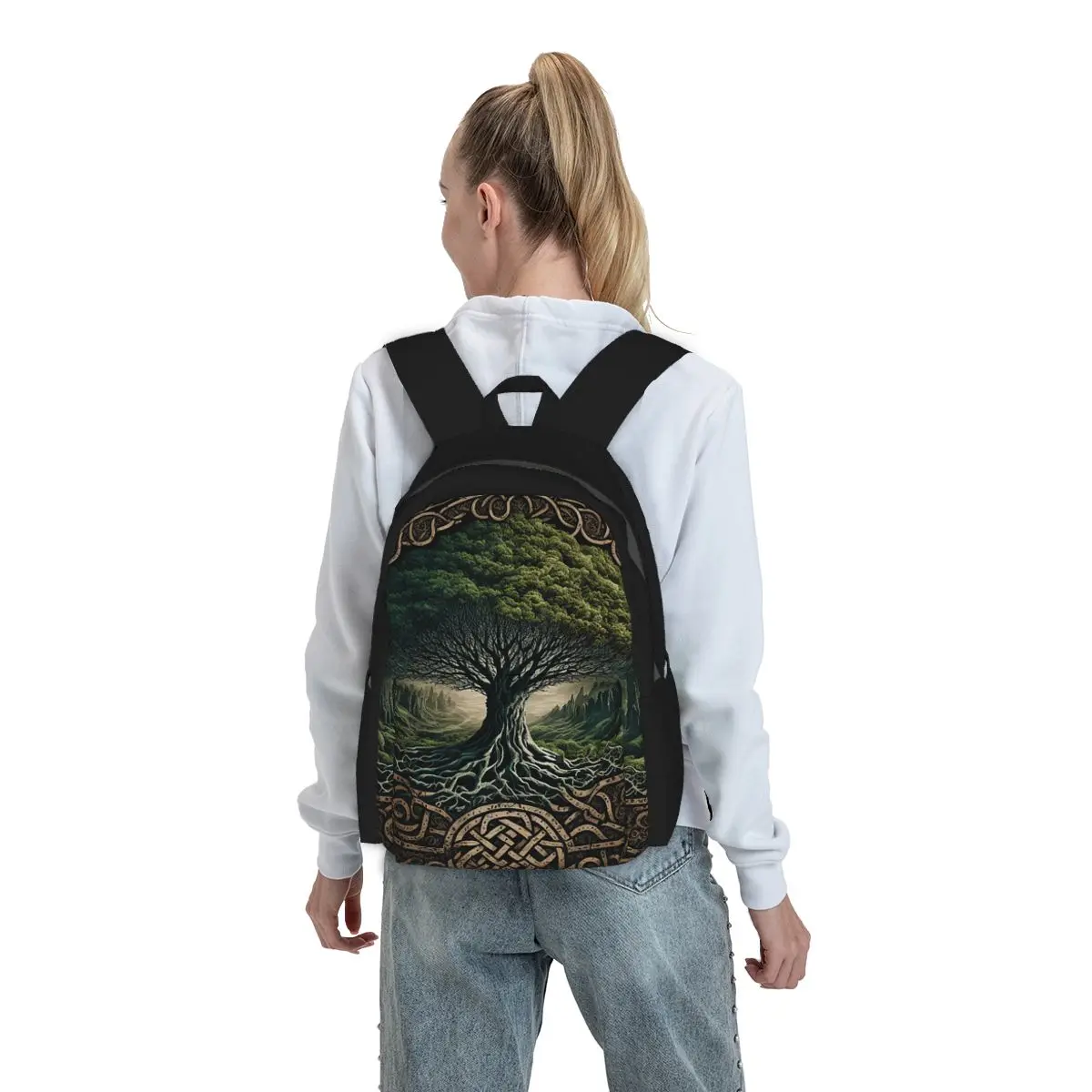 

Yggdrasil Tree Of Life Celtic Backpack Student BookBag Children School Bag Computer Shoulder Bags for Men Women