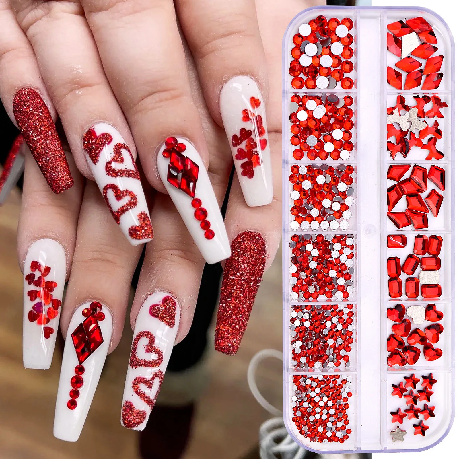 

Набор из 12 сеток страз для ногтей: плоские кристаллы, имитация бриллиантов, AB-эффект, прозрачные украшения, разные размеры, для маникюра и DIY-дизайна ногтей