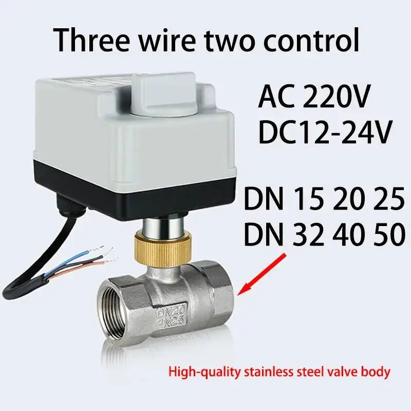 

With Manual Stainless Steel Electric Ball Vae Actuator AC 220V Three Wire Control Two Internal Thread Tee DN15~DN50