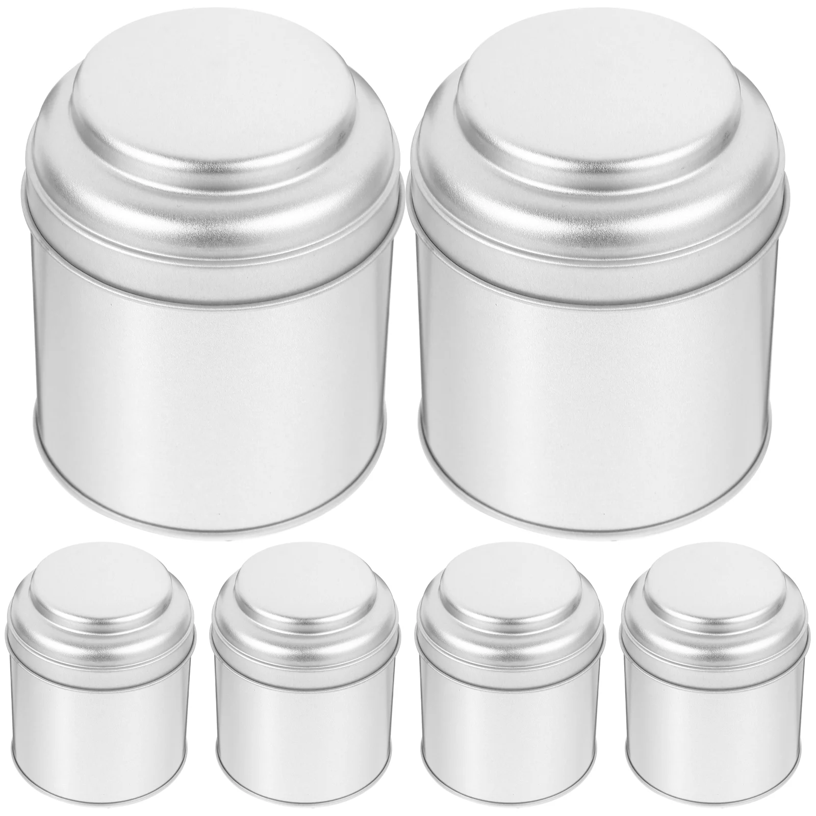 6 Pcs Loose Teatin Iron Can Food Containers with Lids Airtight Tins Stainless Steel