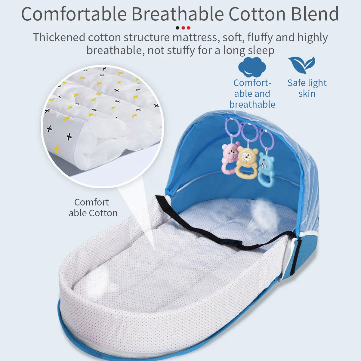 Baby Bed Cribs Borns Sleeping Nest Travel Beds Foldable Babynest Mosquito Net Bassinet Infant  Basket سرير اطفال كبير