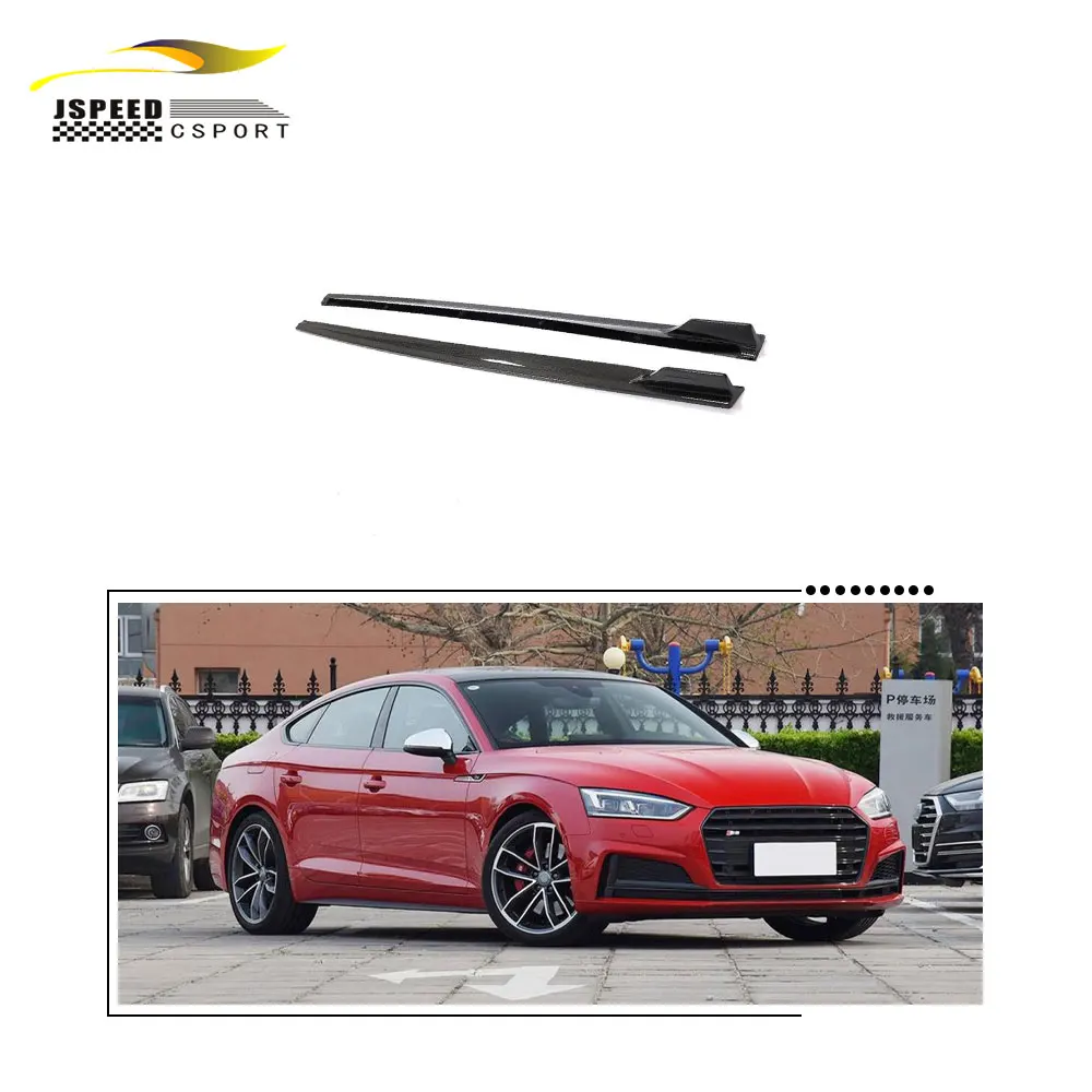 

JCsportline Carbon Fiber Side Skirts Extension for Audi A5 S LINE S5 Sportback Hatchback 4-Door 2017-2019