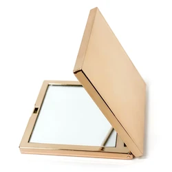 Gold Glided Plastic Makeup Mirror, High Quality Gold-plated Square Double Sided 1X/2X Hand Mirror