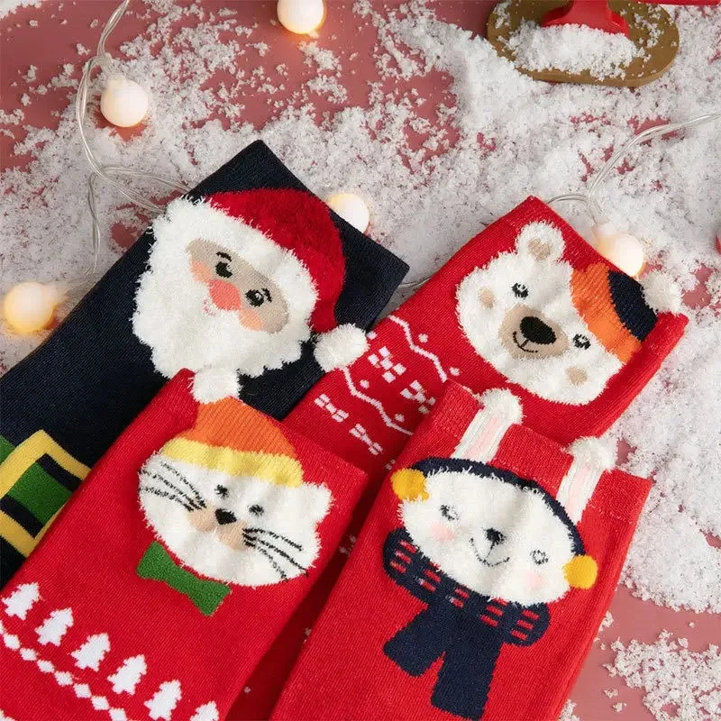 Santa Socks Christmas Decoration for Home Merry Christmas Ornament Happy New Year Xmas for Girls Gifts