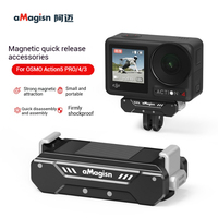 aMagisn Quick Release Adapter Mount for Osmo Action 5 Pro 4/Action 3 Bracket Expansion Magnetic  Aluminum Alloy