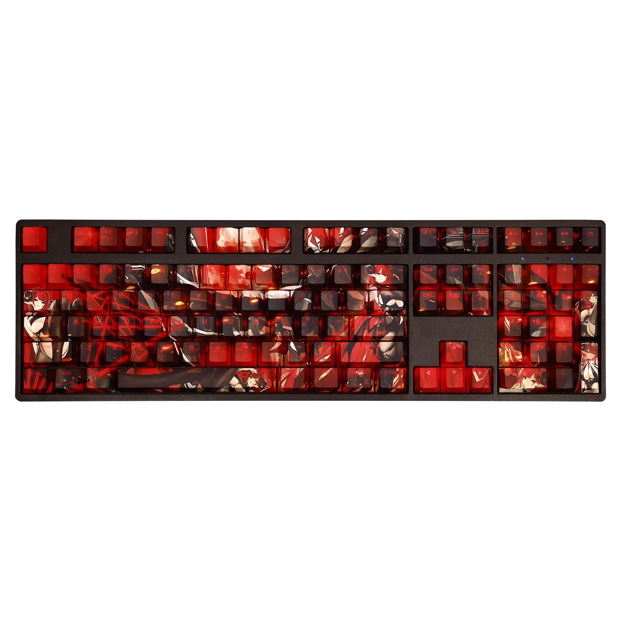 108 Keys/set Azur Lane Hindenburg Keycap PBT Top Backlit Keycaps Cartoon Anime Gaming Key Caps For ANSI 61 87 104 108 Keyboards