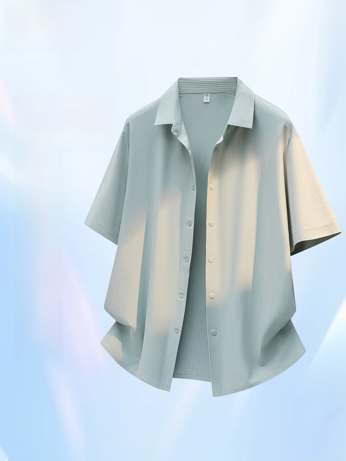Camisa Masculina TUCANO Wooden Duck de Manga Curta Casual com Colarinho Fino, Respirável e Fresca para o Verão, Caimento Regu...