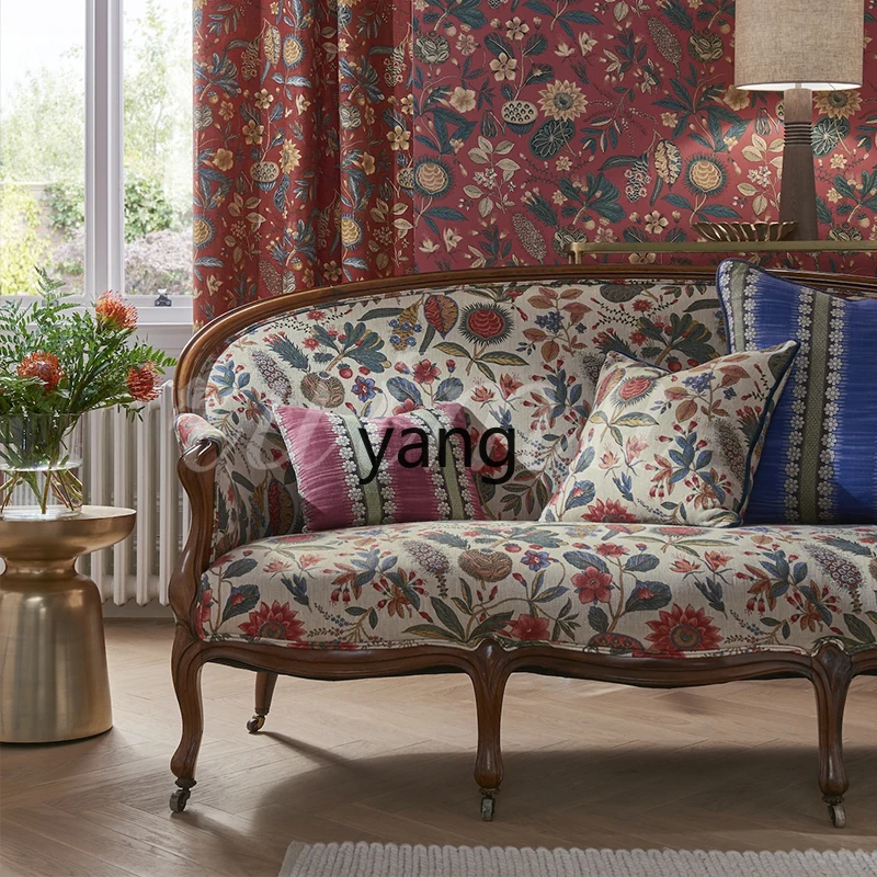 أريكة LH الفرنسية المطبوعة لغرفة المعيشة، أريكة مزدوجة صغيرة مزهرة