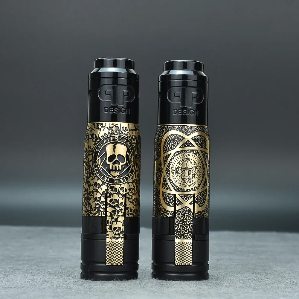 Wolfcoolvape MK2 Mechanical Mod Brass Body with QP KALI V2 RDA Cipher CipherSkull Style 18650 Battery Vape Mod Kit