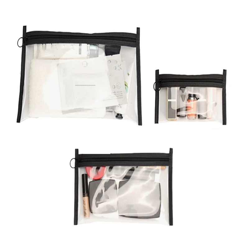 3 Sets Of Transparent Travel Cosmetic Bag Travel Ins Toiletries Waterproof Wind Girly Storage Bag