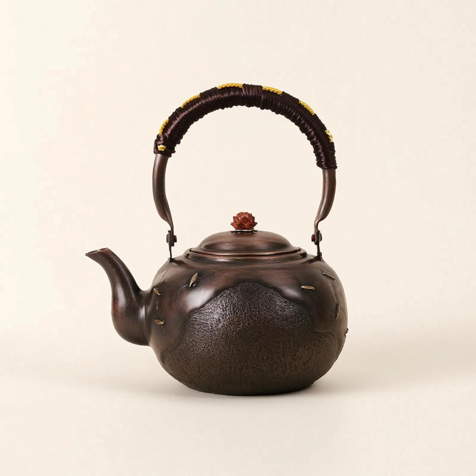 Copper Kettle Handmade Kettle with Wrapped Handle Stovetop for Tea Lovers