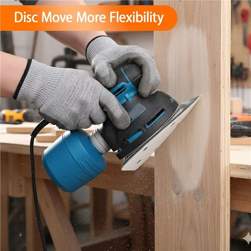 RABIT AS59~ 8PCS Mouse Detail Sanding Interface Pad, 5 Holes Sand Paper Pad Foam Interface Sandpaper Backing Pad For Sander