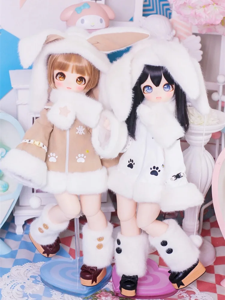 Winter BJD Doll Clothes For 1/4 MSD MDD Doll Sweet Coat Outfit Doll Dress Up Gift Diy Clothes(Only Clothes No Doll)