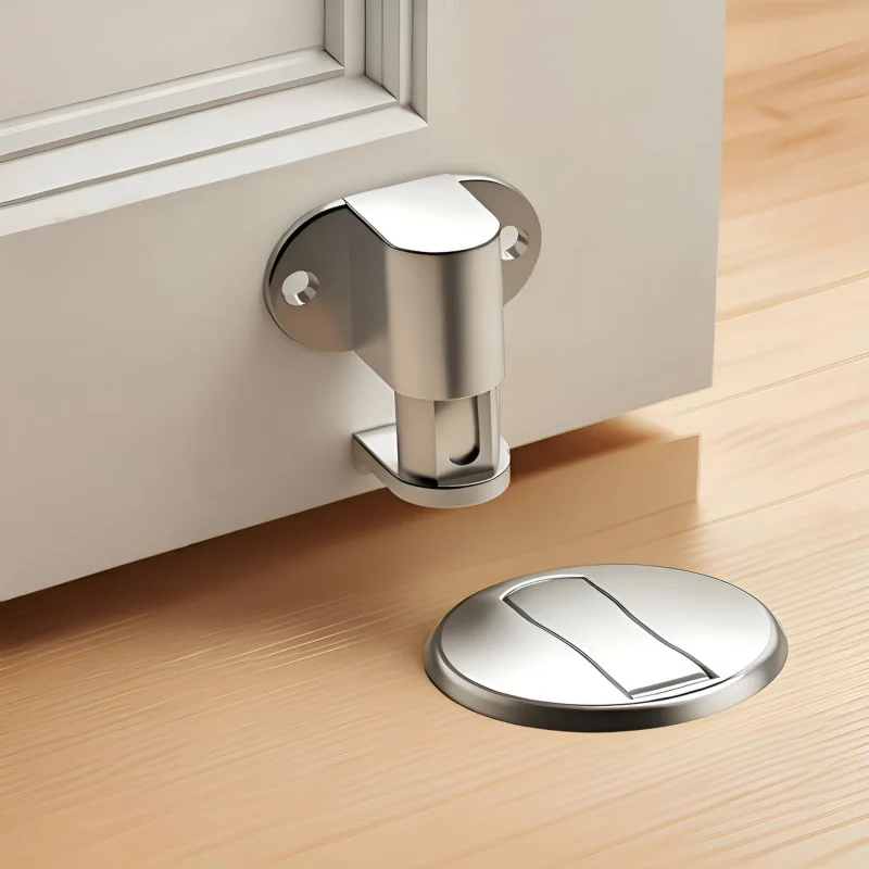 

Adjustable Stainless Steel Door Stop Punch-free Strong Magnetic Anti-collision Door Stopper Invisible Bathroom Floor Door Stop