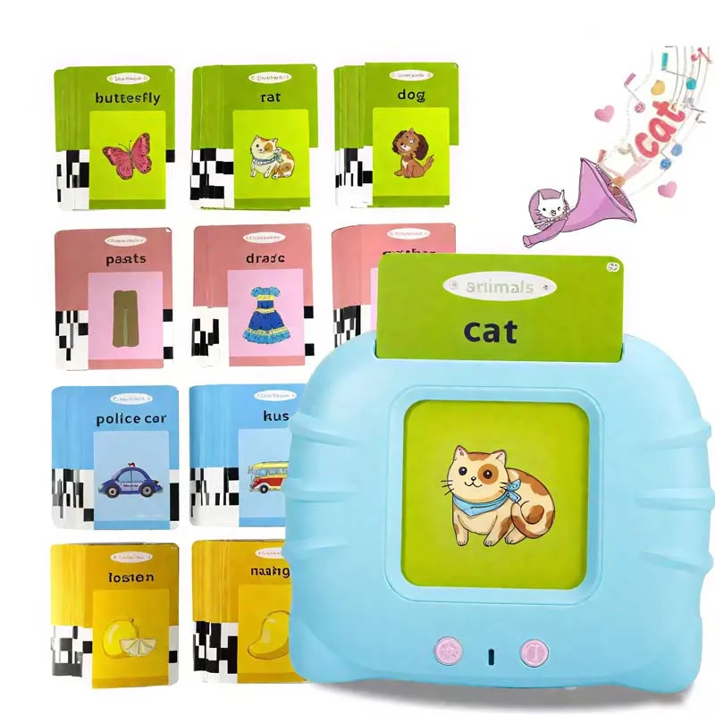 بطاقات فلاش ناطقة على شكل قطة ألعاب تعليمية مبكرة للأطفال الأولاد والبنات ما قبل المدرسة تعلم آلة القراءة هدية تفاعلية للأطفال #4