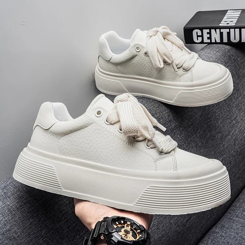 

Новая мужская модная повседневная спортивная обувь, уличная противоскользящая, износостойкая, на толстой подошве и увеличивающая рост обувь для скейтбординга