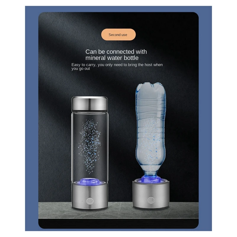 Hydrogen Water Generator Alkaline Maker USB Rechargeable Water Ionizer Bottle Super Antioxidant ORP Hydrogen-Rich Cup