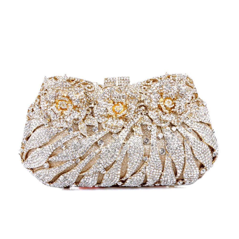 2025 Hollow Out Women Diamond Wedding Purse Crystal Lady Evening Clutches Luxury Bridal Prom party Bags Formal Dinner Handbags