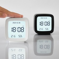 Battery Powered Digital Alarm Clock TEMP Humidity Date Week With Backlight Snooze Electronic Table  Clock 12/24H LCD Clock