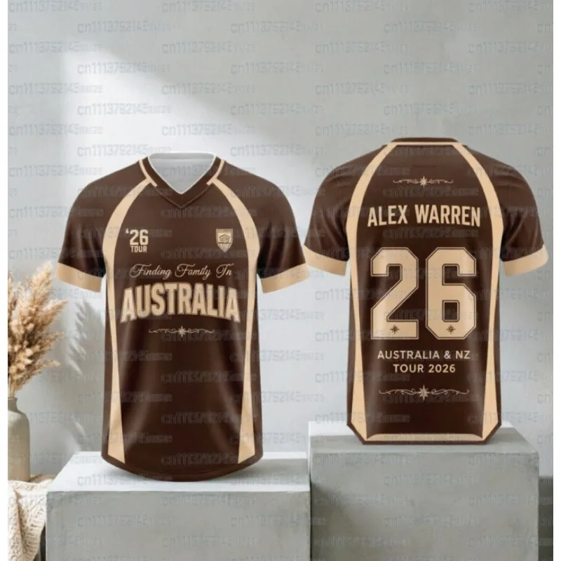 Warren Finding Family on The Road 2026 Australian Football Fan Short Sleeved 3D Printed Breathable Family Style Fan T-shirt
