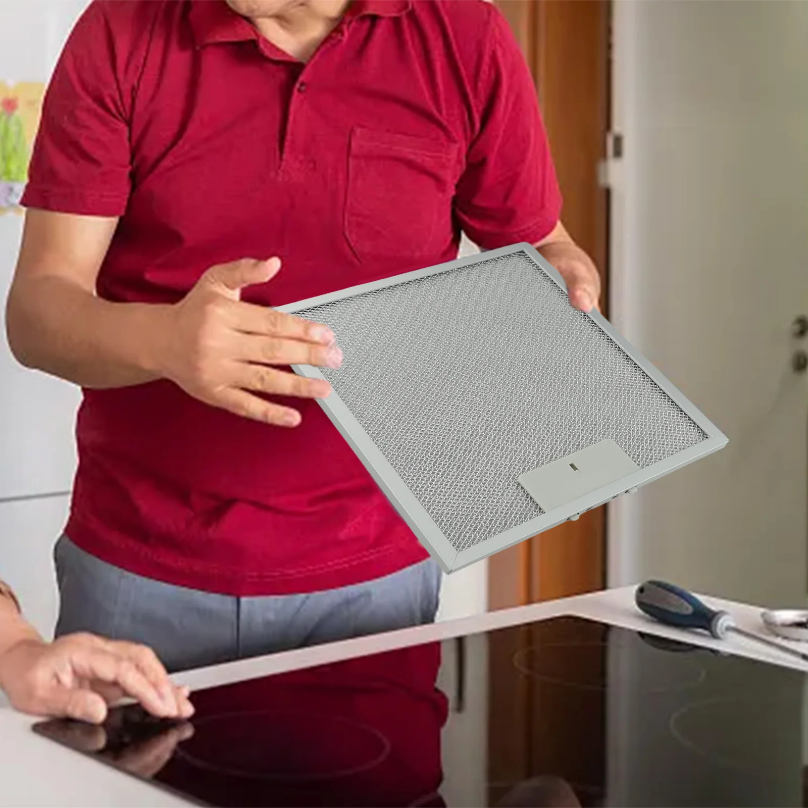 Filter Silver Cooker Hood Sturdy Use Versatile Use 310x250x9mm Long-Lasting Safe And Health Silver Convenient Easy Installation