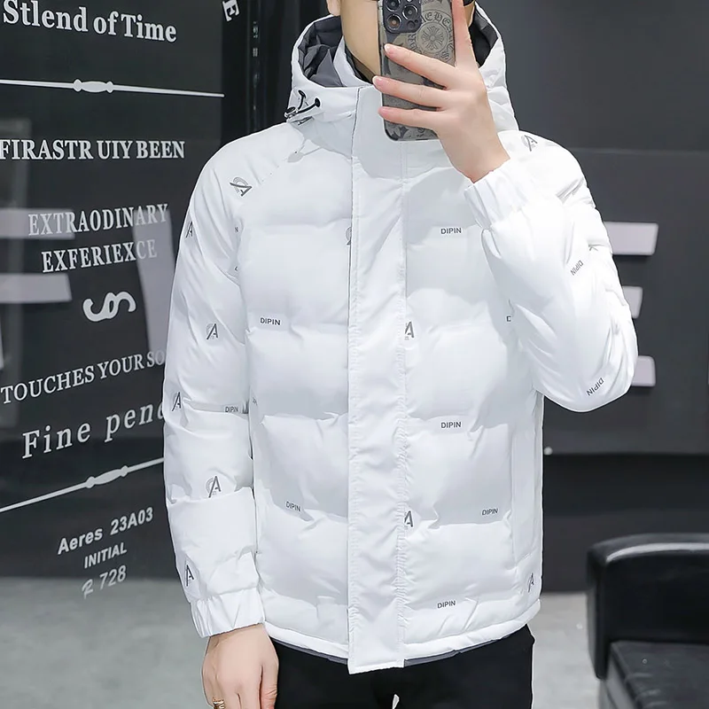 2026 Winter New Style Men's Fashion Casual Stylish Embroidered Hooded Cotton Jacket