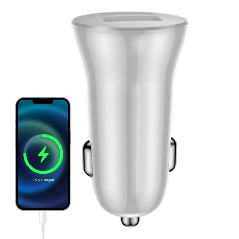 12W USB-autolader Type C Snel opladen Telefoonadapter voor telefoon Tablet Oortelefoon Oplader Auto-adapteraansluiting Voertuigoplader