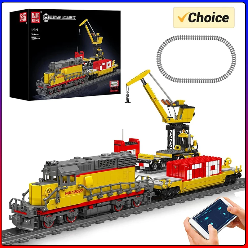 

Mould King 12027 Technical Train Building Block Remote Control EMD SD40-2 Diesel Locomotive Model Assembly Car Brick Kids Toys
