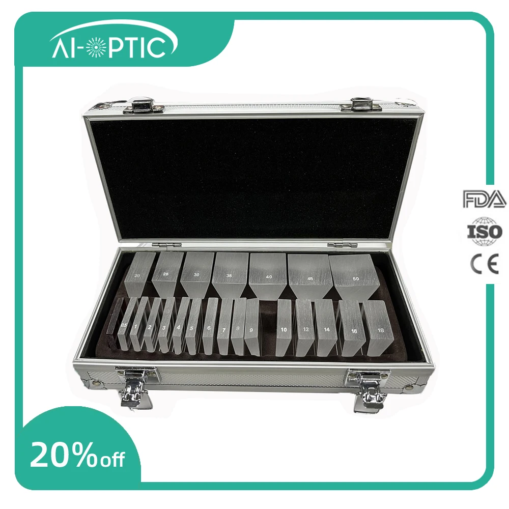 Ophthalmic Instruments Loose Prism Set For Optometry With Aluminium Case Prism Bar LP-22