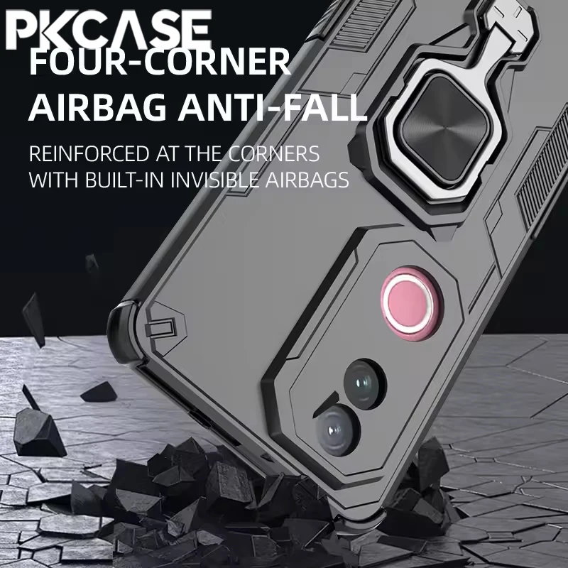 PKCASE للصدمات حلقة قوس جراب هاتف ل VIVO V60 V50 V40 S20 Y300 GT Y300t iQOO Z10 Turbo Pro Plus Z10x Neo 10R 10 غطاء