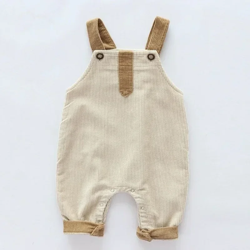 RiniLucia 2023 Autumn Children Kids Pants 0 - 5 Years Boys and Girls Overalls Corduroy Jumpsuits Romper Infant Clothing Outfits