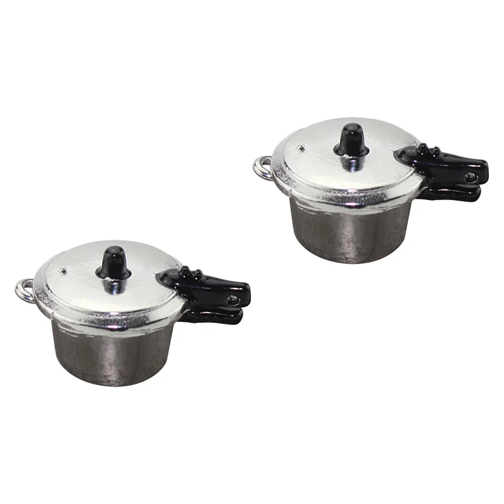 

2 PCS Pressure Cooker Model Express Pots Cauldron Camping House Statue Small Mini Rice