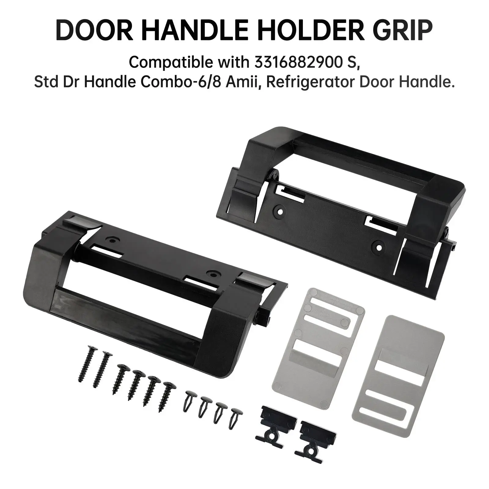 

Artudatech 2×RV Refrigerator Door Handle Holder Grip Black Hardware For Dometic 3316882900