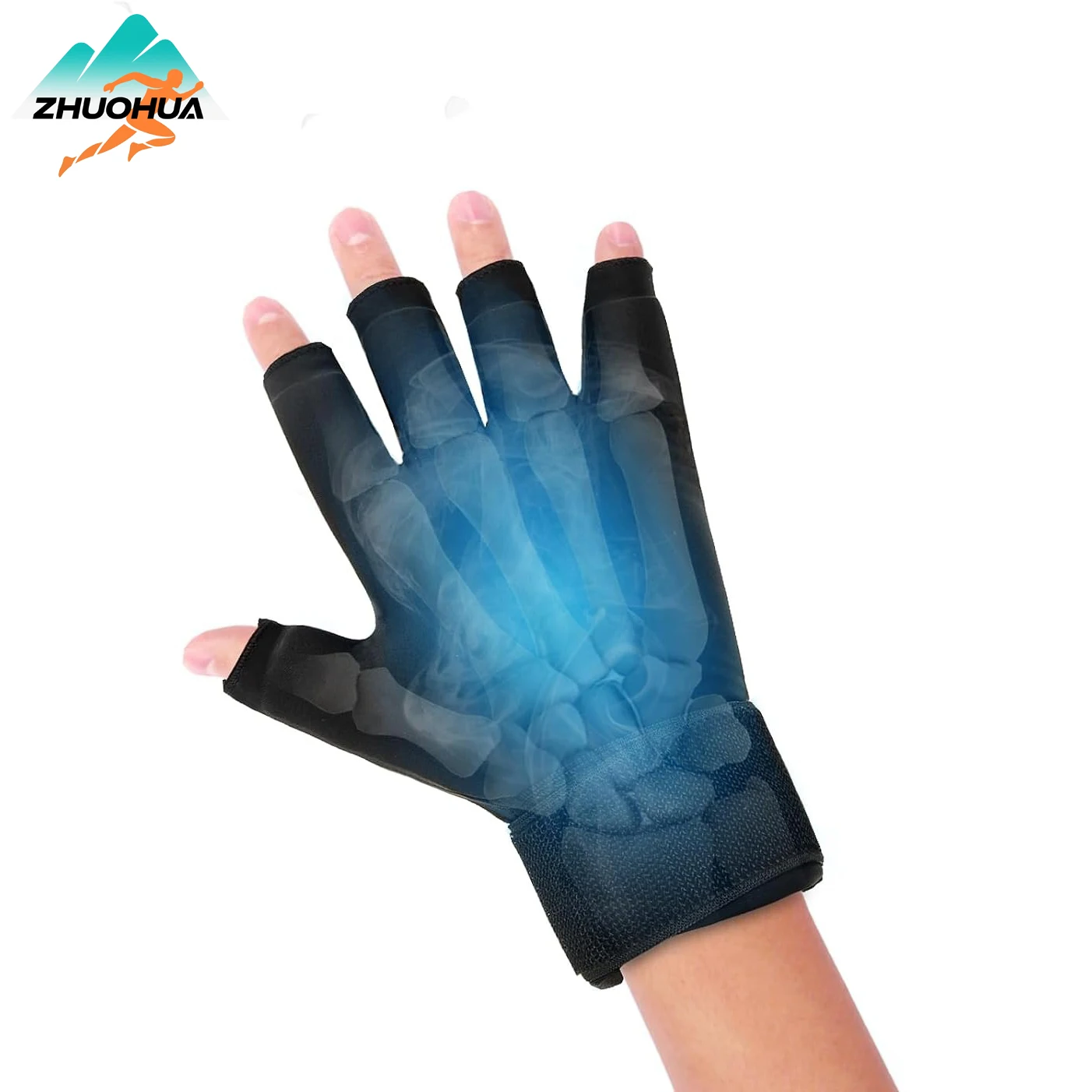 ZHUOHUA Finger Arthritis Compression Hand Ice Pack Gloves for Pain Relief,Reusable Gel Finger Ice Glove for Hot&Cold Therapies