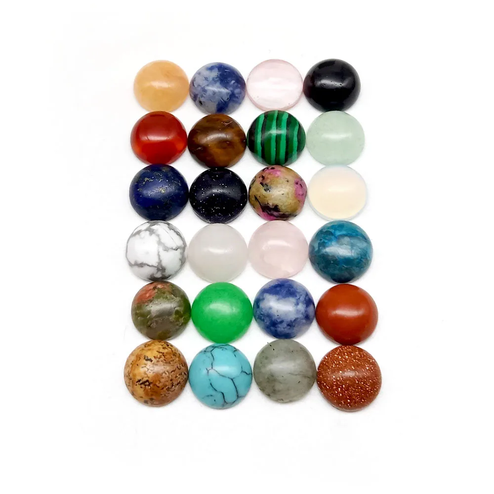 Half Round Dome Natural Gemstones Beads Flatback Crystal Quartz Stone for Jewelry Making CAB Chakra Cabochon Pendant Rings