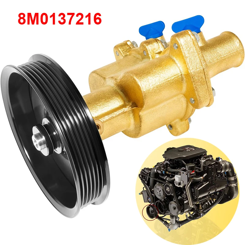 Brass Raw Sea Water Pump Kit For Mercury Mercruiser Quicksilver 4.3, 5.0, 5.7, 6.2 Replace# 8M0139995, 8M0137216, 46-862914T10