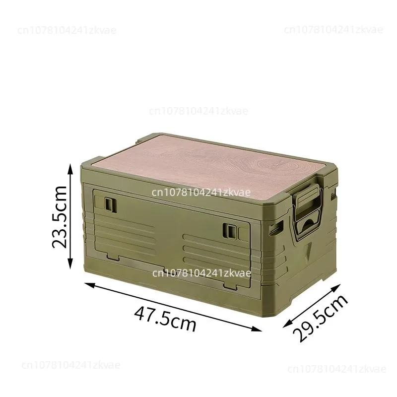 1pcs 30L Home Car Trunk Multifunctional Wooden Cover Storage Box Foldable Flip Car Storage Box Storage Box