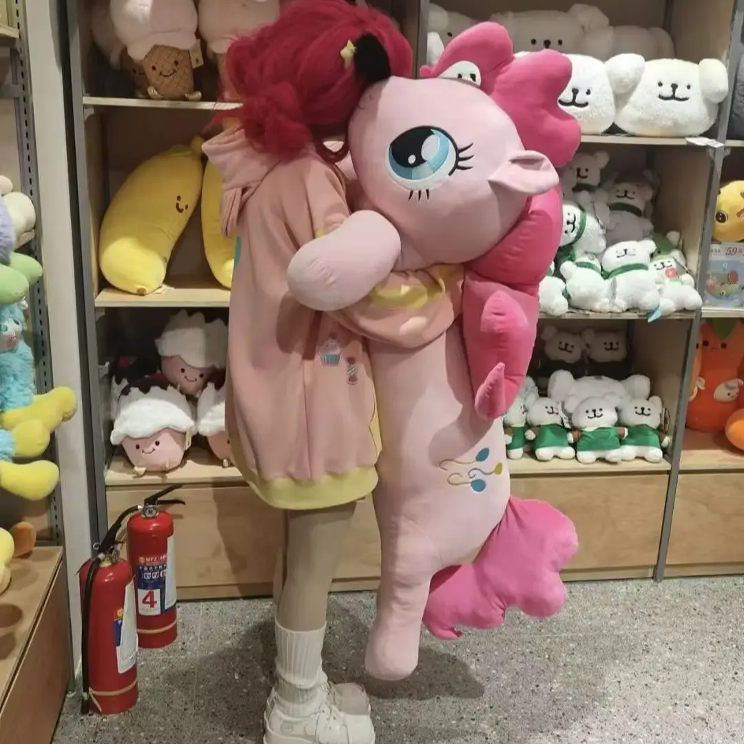 

110cm Cute Cartoon Plush Lie Down Pony Pillow Stuffed Animal Doll for Kids Birthday Xmas Gift Office Nap Cushion Toy Plushie For