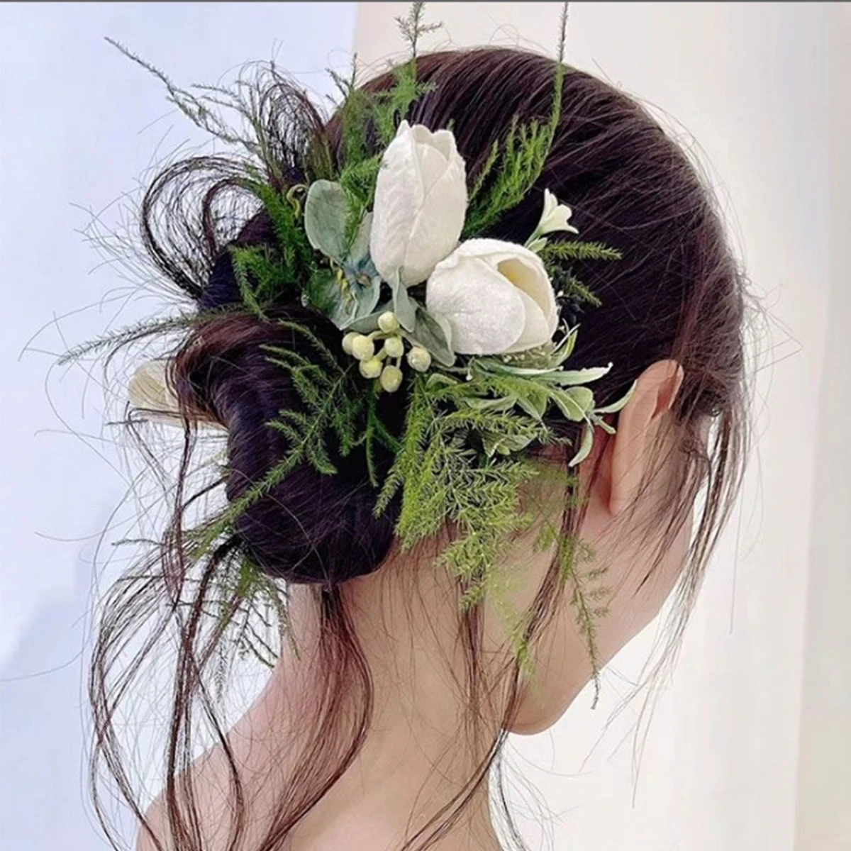 Fashion White Flowers Leaves Hairgrips For Women Bride Wedding Hair Accessories Handmade Headpiece