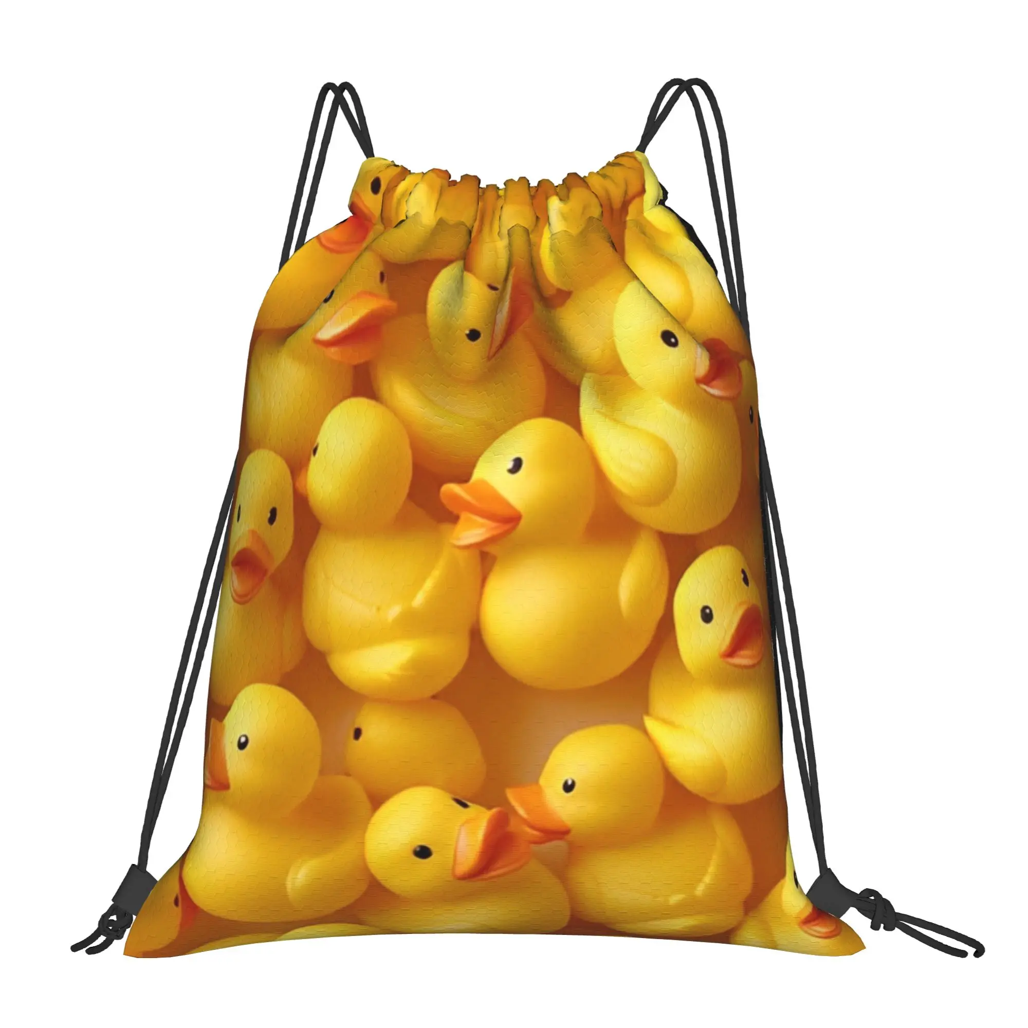 Rubber Baby Duck Ducky Drawstring Backpack Sports Gym Sackpack Water Resistant  String Bags for Running 36cm (W) x 43cm (H)