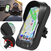 360° Rotatable Bicycle Cell Phone Case Holder Waterproof Double Zipper Bike Phone Mount Bag Black Touch screen